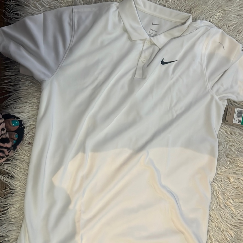 NIKE WHITE XL MALE DRIFIT POLO